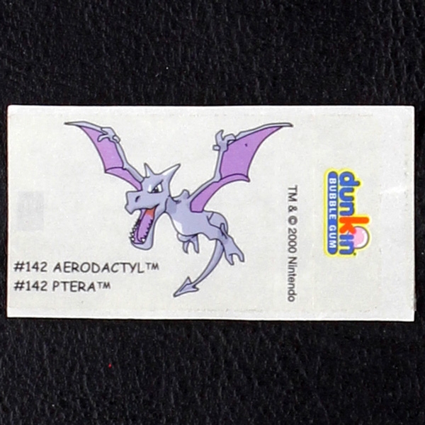 Aerodactyl Pokemon 2000 No. 142 dunkin Bubble Gum Sticker
