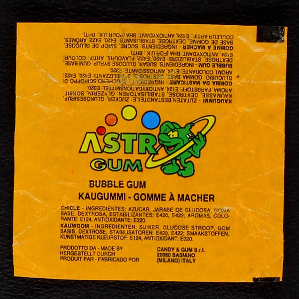 Astro Gum Candy Bubble Gum - Wrapper