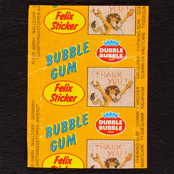 Thank You Fleer Bubble Gum - Wrapper