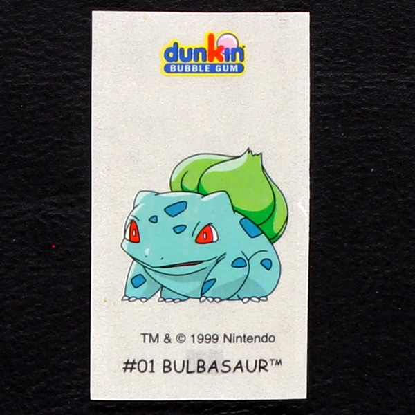 Bulbasaur Pokemon 1999 No. 1 dunkin Bubble Gum Sticker