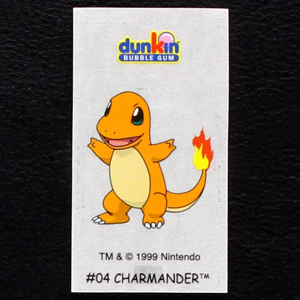 Charmander Pokemon 1999 No. 4 dunkin Bubble Gum Sticker