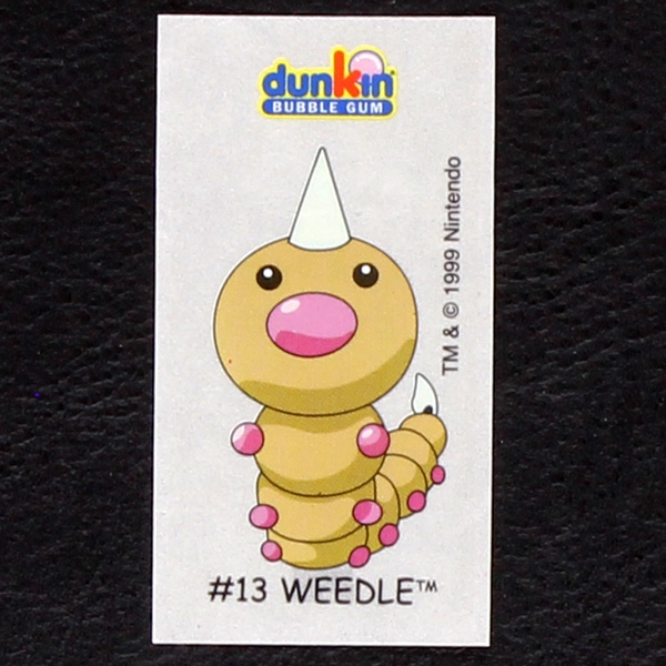 Weedle Pokemon 1999 No. 13 dunkin Bubble Gum Sticker