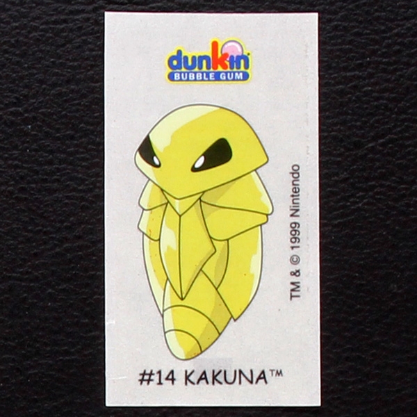 Kakuna Pokemon 1999 No. 14 dunkin Bubble Gum Sticker