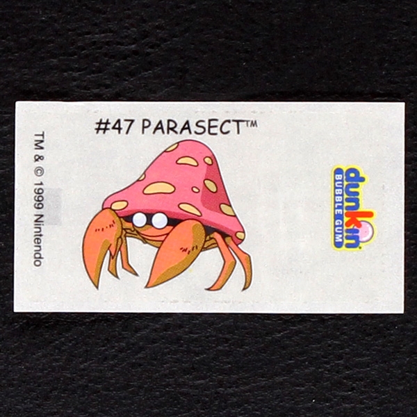 Parasect Pokemon 1999 No. 47 dunkin Bubble Gum Sticker