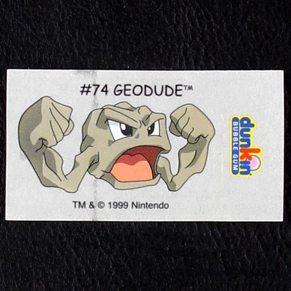 Geodude Pokemon 1999 No. 74 dunkin Bubble Gum Sticker