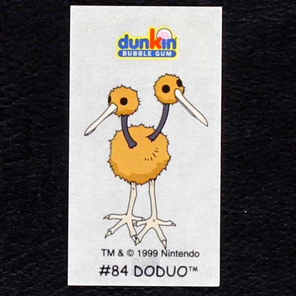 Doduo Pokemon 1999 No. 84 dunkin Bubble Gum Sticker