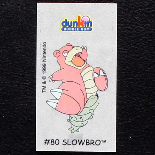 Slowbro Pokemon 1999 No. 80 dunkin Bubble Gum Sticker