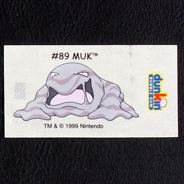 Muk Pokemon 1999 No. 89 dunkin Bubble Gum Sticker