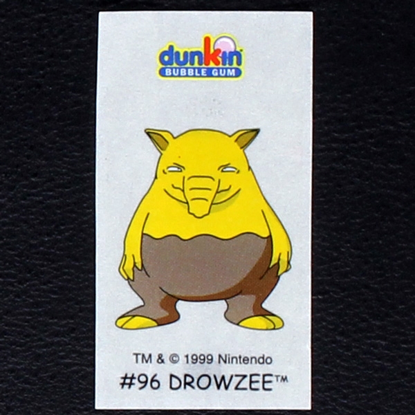 Drowzee Pokemon 1999 No. 96 dunkin Bubble Gum Sticker