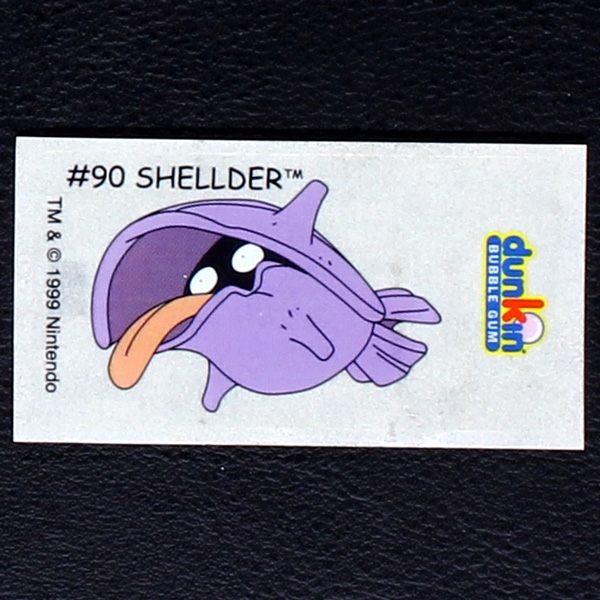 Shellder Pokemon 1999 No. 90 dunkin Bubble Gum Sticker