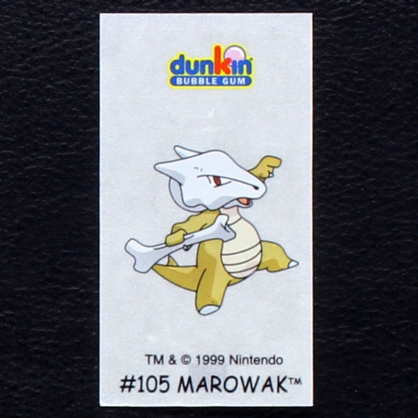 Marowak Pokemon 1999 No. 105 dunkin Bubble Gum Sticker