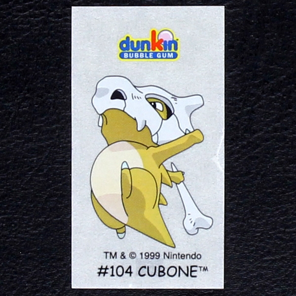 Cubone Pokemon 1999 No. 104 dunkin Bubble Gum Sticker