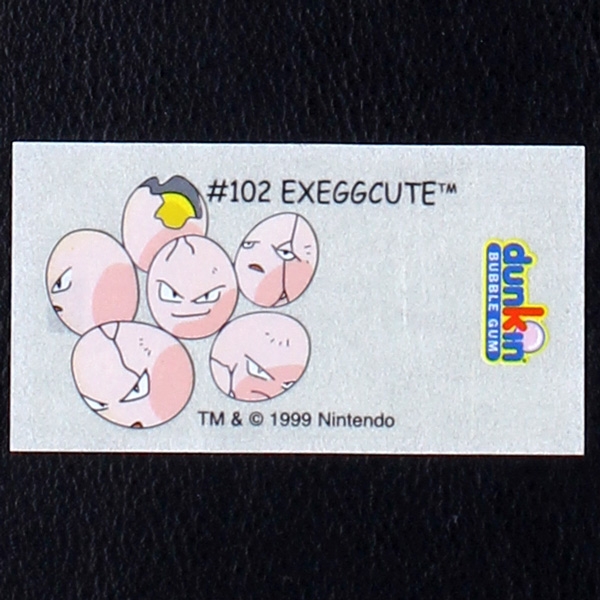 Exeggute Pokemon 1999 No. 102 dunkin Bubble Gum Sticker