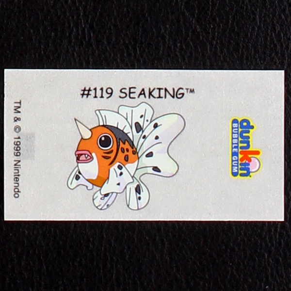 Seaking Pokemon 1999 No. 119 dunkin Bubble Gum Sticker