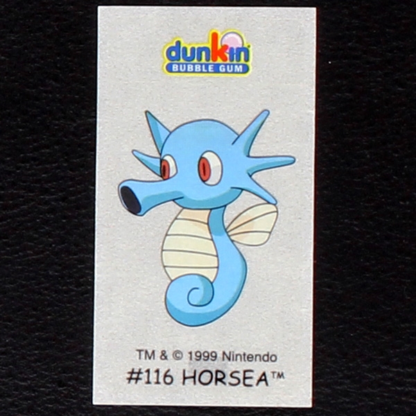 Horsea Pokemon 1999 No. 116 dunkin Bubble Gum Sticker