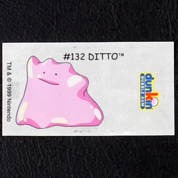 Ditto Pokemon 1999 No. 132 dunkin Bubble Gum Sticker