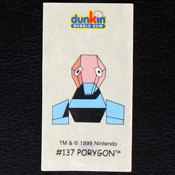 Porygon Pokemon 1999 No. 137 dunkin Bubble Gum Sticker