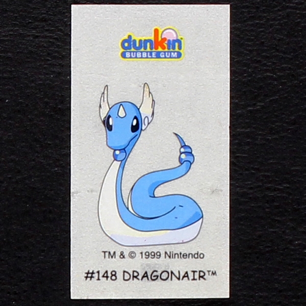 Dragonair Pokemon 1999 No. 148 dunkin Bubble Gum Sticker