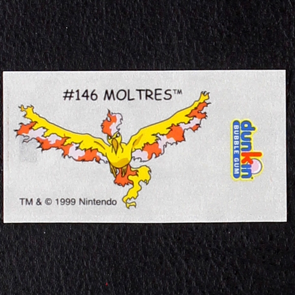 Moltres Pokemon 1999 No. 146 dunkin Bubble Gum Sticker