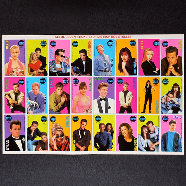 Beverly Hills 90210 Kuroczik Sticker Folder komplett - Kaugummi Bilder