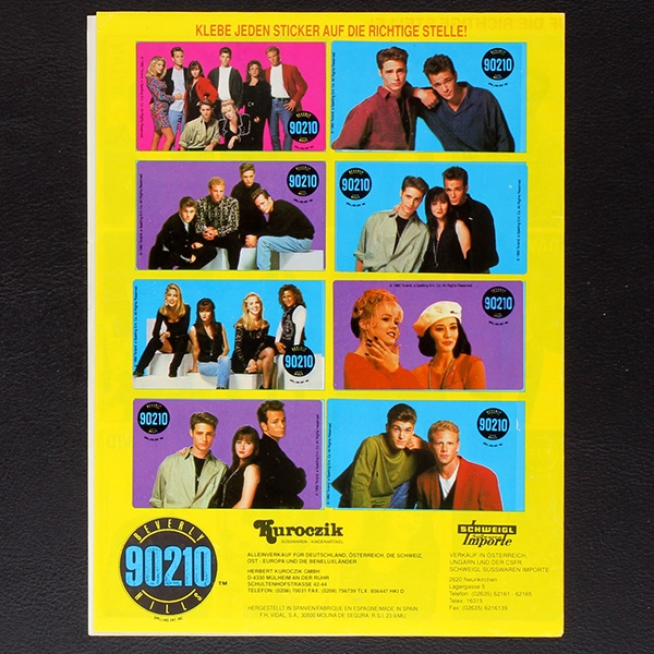Beverly Hills 90210 Kuroczik Sticker Folder komplett - Kaugummi Bilder
