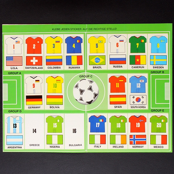 USA 94 Sport Football Joli Sticker Folder - Kaugummi Bilder