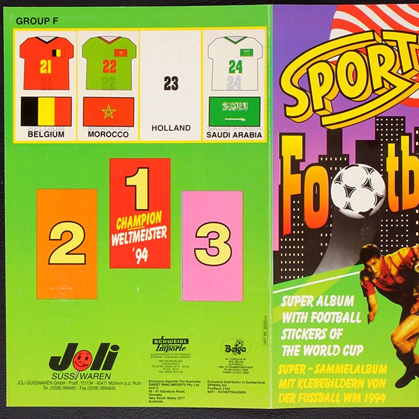 USA 94 Sport Football Joli Sticker Folder - Kaugummi Bilder