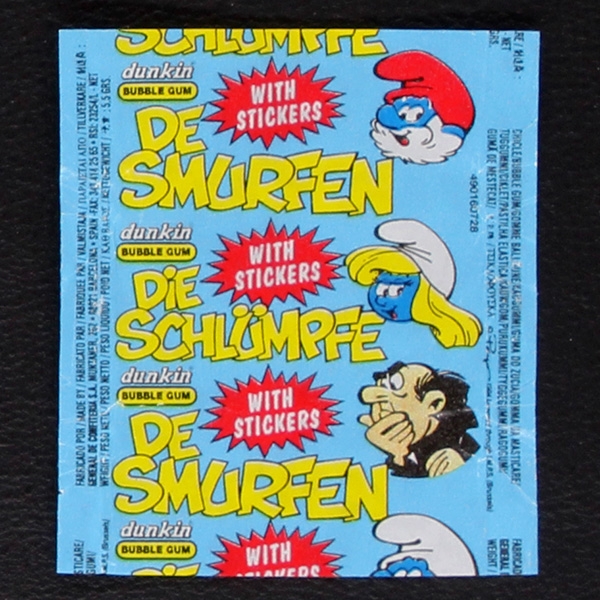 Schlümpfe dunkin Bubble Gum - Wrapper