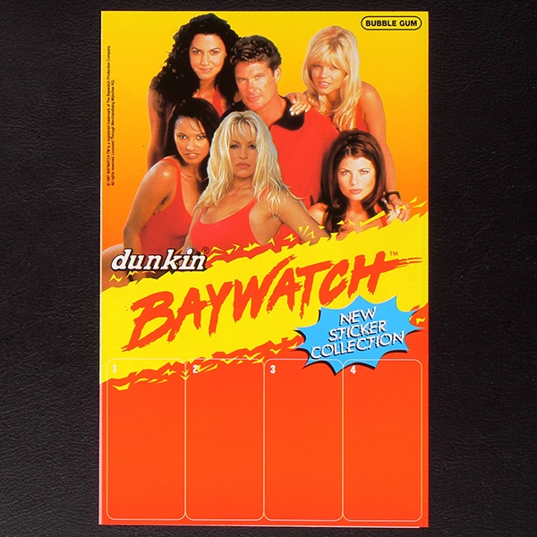Baywatch dunkin Sticker Folder leer - Kaugummi Bilder
