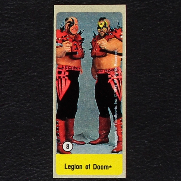 WWF Wrestling 1992 No. 8 dunkin Bubble Gum Sticker