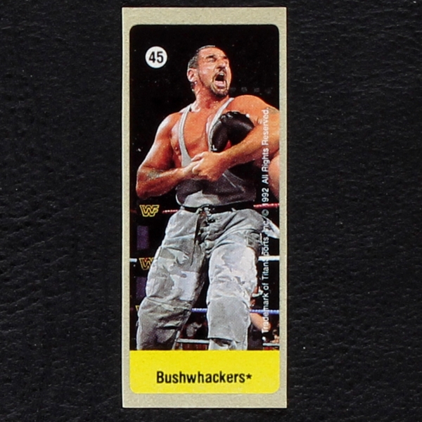 WWF Wrestling 1992 No. 45 dunkin Bubble Gum Sticker