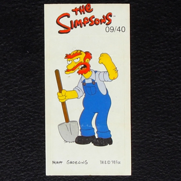 The Simpsons No. 9 Fleer Bubble Gum Sticker