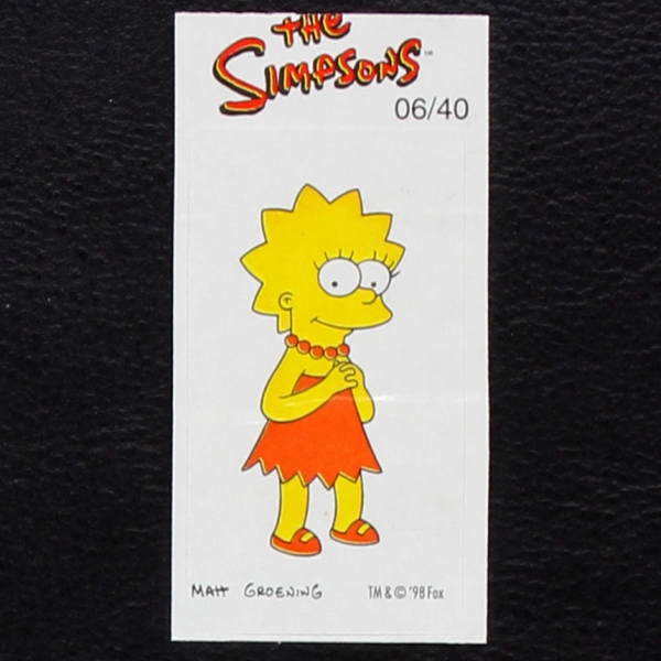 The Simpsons No. 6 Fleer Bubble Gum Sticker