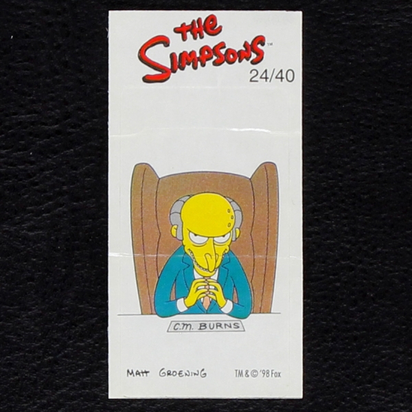 The Simpsons No. 24 Fleer Bubble Gum Sticker