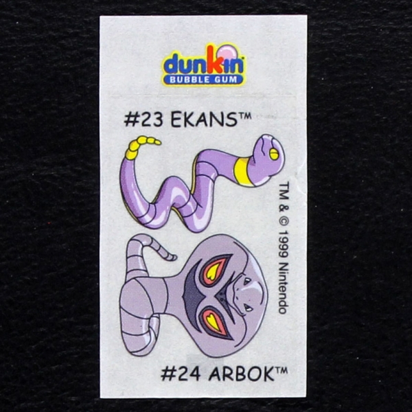 Ekans-Arbok Pokemon 1999 No. 23-24 dunkin Bubble Gum Sticker