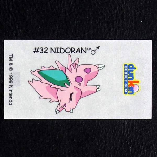 Nidoran Pokemon 1999 No. 32 dunkin Bubble Gum Sticker