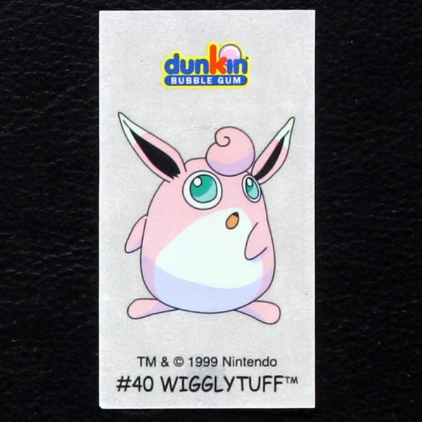 Wigglytuff Pokemon 1999 No. 40 dunkin Bubble Gum Sticker