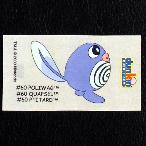 Poliwag  Pokemon 1999 No. 60 dunkin Bubble Gum Sticker