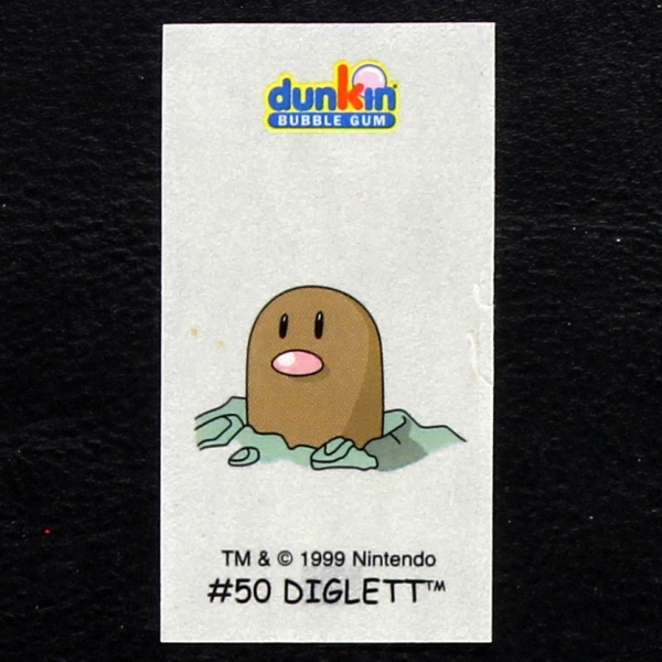 Diglett Pokemon 1999 No. 50 dunkin Bubble Gum Sticker