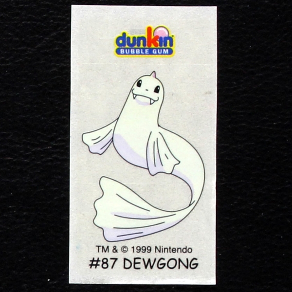 Dewgong Pokemon 1999 No. 87 dunkin Bubble Gum Sticker