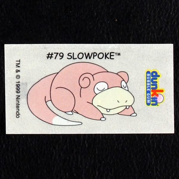 Slowpoke Pokemon 1999 No. 79 dunkin Bubble Gum Sticker