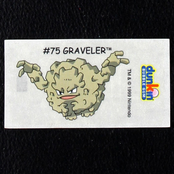 Graveler Pokemon 1999 No. 75 dunkin Bubble Gum Sticker
