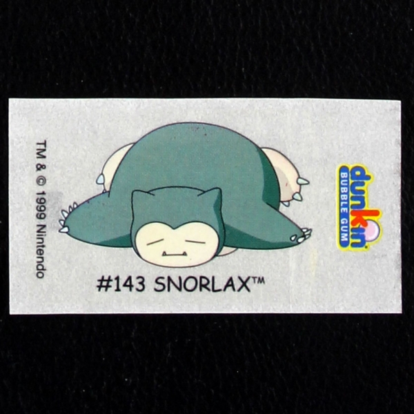 Snorlax Pokemon 1999 No. 143 dunkin Bubble Gum Sticker