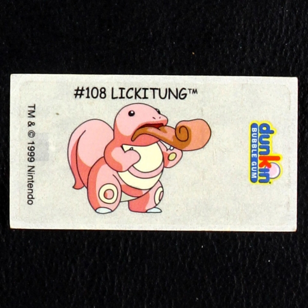 Lickitung Pokemon 1999 No. 108 dunkin Bubble Gum Sticker