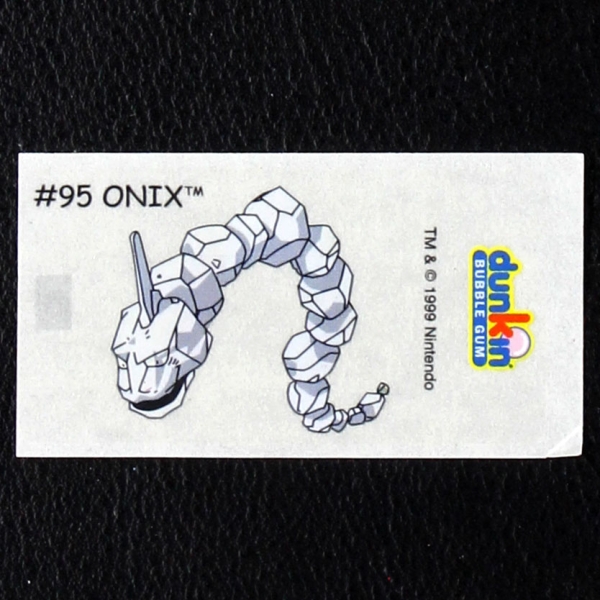 Onix Pokemon 1999 No. 95 dunkin Bubble Gum Sticker