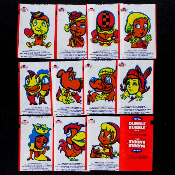 Dubble Bubble Fleer 11 Kaugummi Bilder + Wrapper
